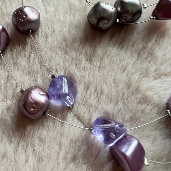 Lilac Beaded Necklace and Bracelet Set - Picture 3 of 5